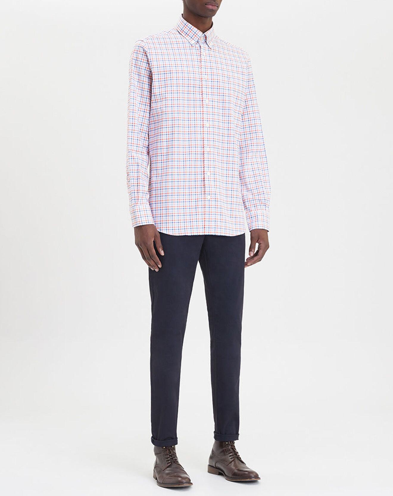 Hackett London Chemise Regular Fit à carreaux corail