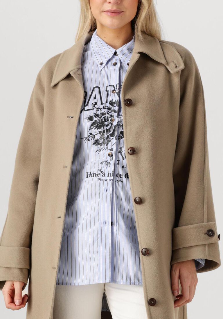 lichtblauwe ganni blouses stripe cotton shirt