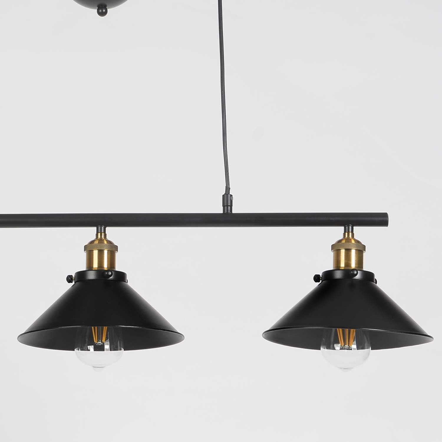 Industrielle Vintage Deckenpendelleuchte, Retro Riemenscheibe aufgehängt Rise and Fall Hängelampe E27 Antike verstellbare schwarze Metallrohr Kronleuchter, Lampe für Kitchen Island Bar Flur Esszimmer