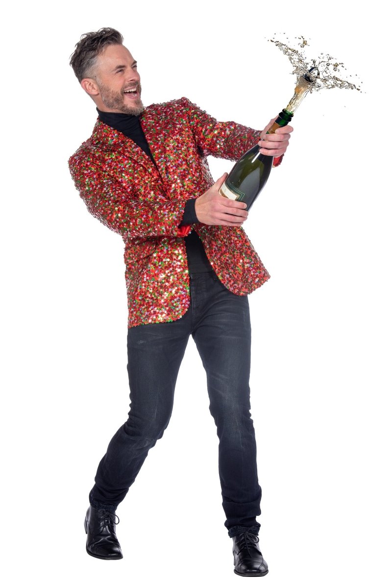 Rood Groene Blazer Heren Pailletten