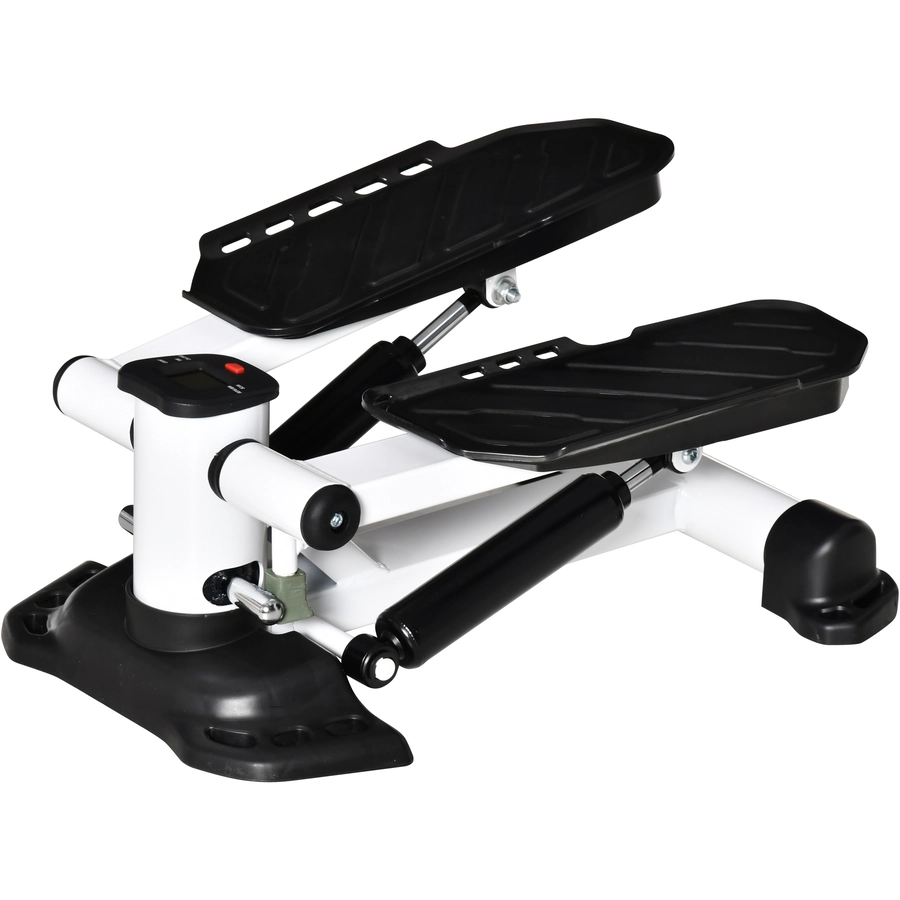 HOMCOM Mini Stepper mit LCD-Bildschirm und Pedalen schwarz, weiß
