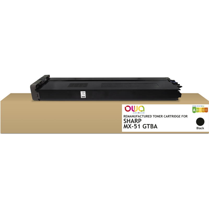 Toner remanufacturé OWA - standard - Noir - pour SHARP MX-51GTBA, SHARP MX-51GTBA