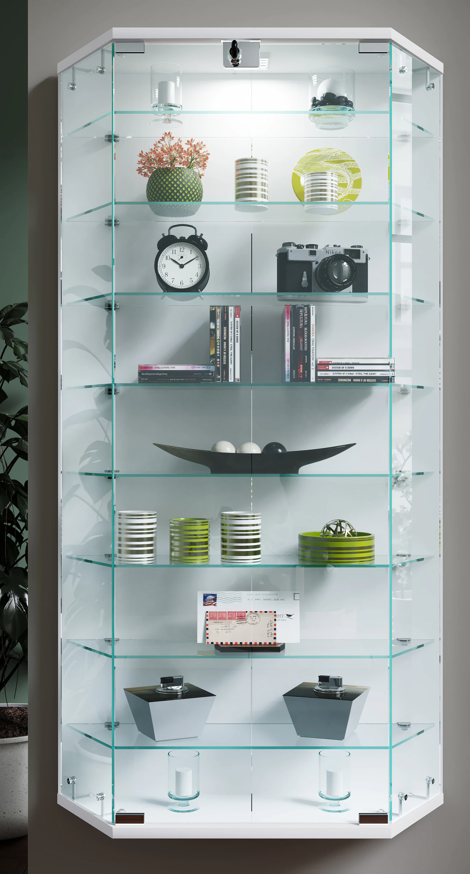 VCM Wandvitrine Hängevitrine Glasvitrine Wand Schaukasten Vitrine Glas Benila XL