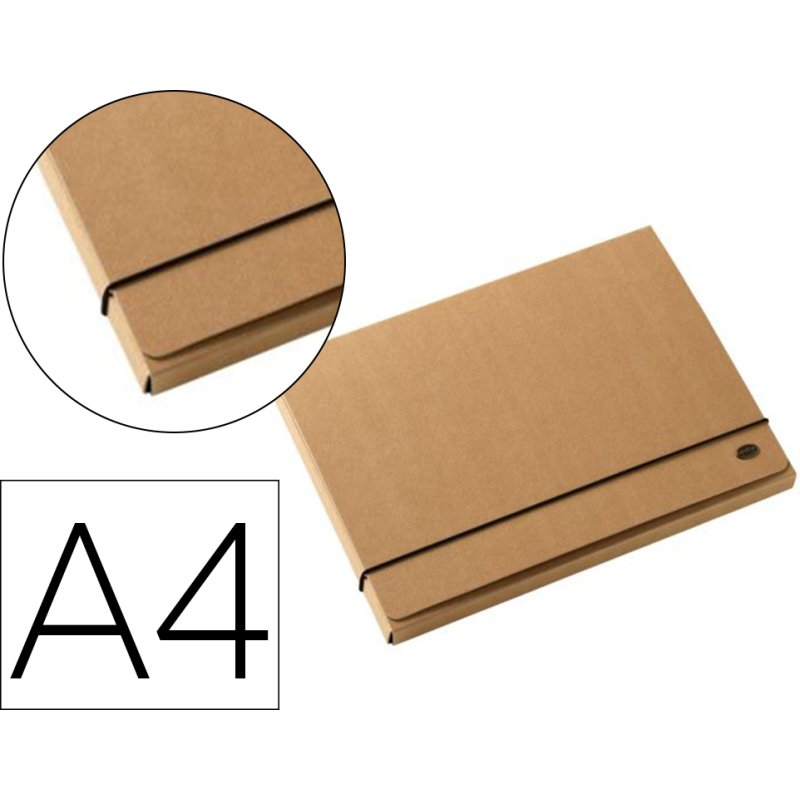 Pochette multo kraft carton 3 rabats a4 fermeture elastique