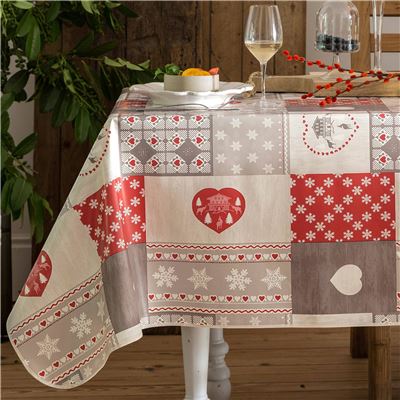Toile cirée motif chalet