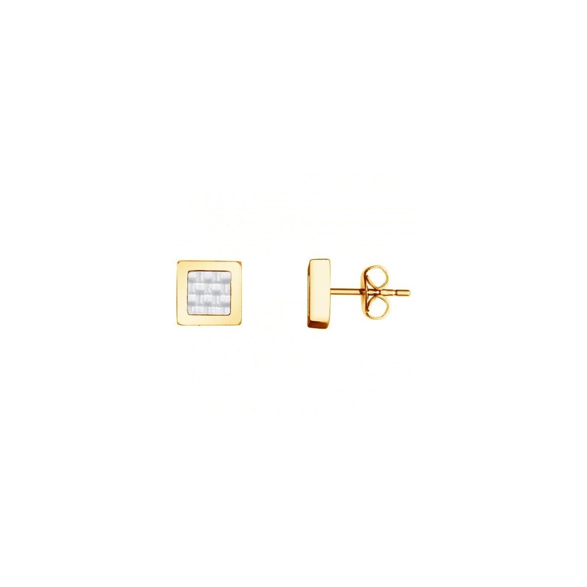 Boucles d'oreilles clous en Acier 316L et carbone - jaune brillant