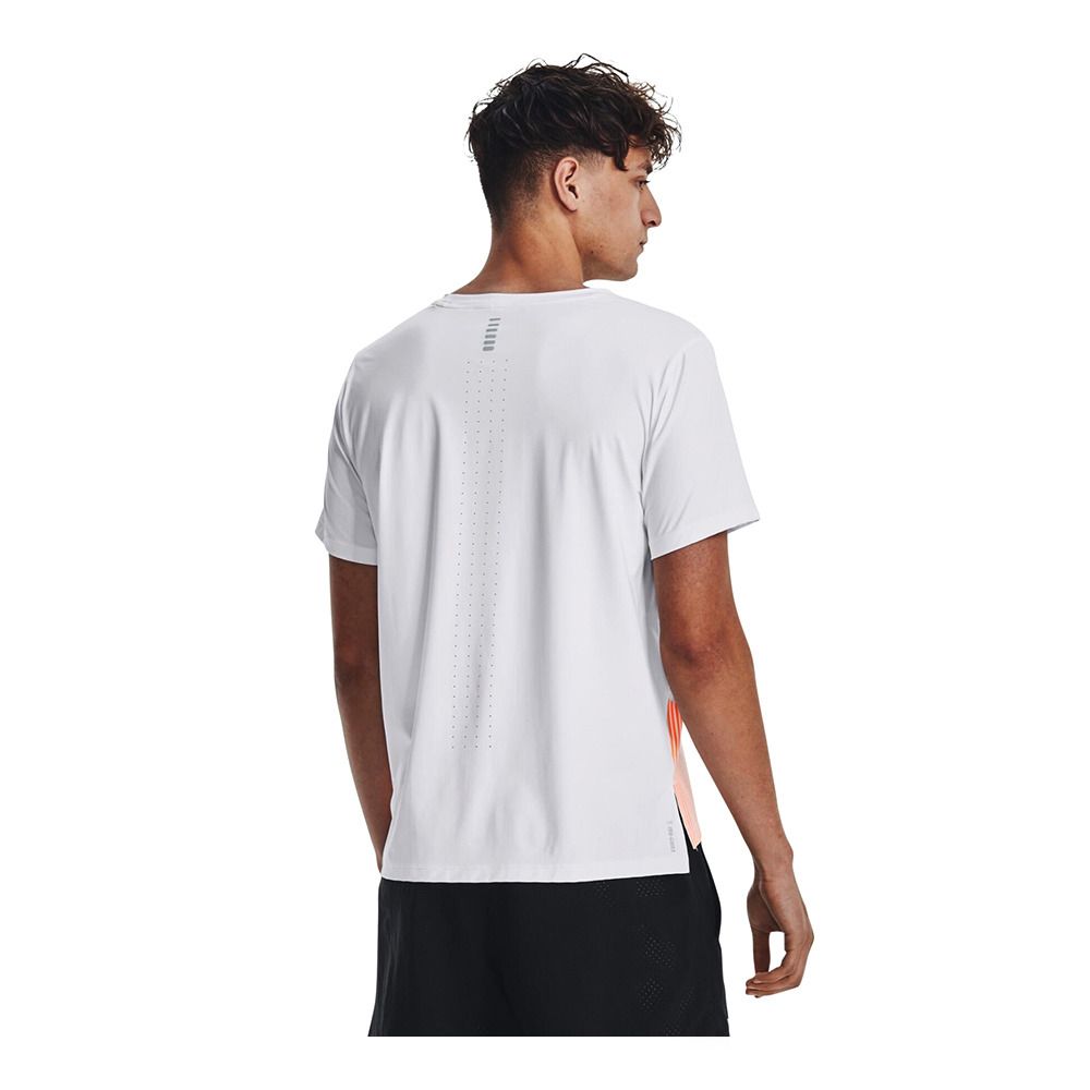 Under Armour UA ISO-CHILL LASER HEAT - Maillot Homme white/orange blast/reflective