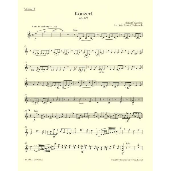 Bärenreiter Schumann Concerto a-moll