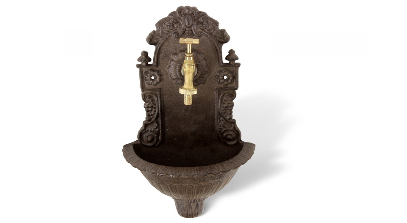 Fontaine de jardin fonte marron 24.5x12.5x40cm