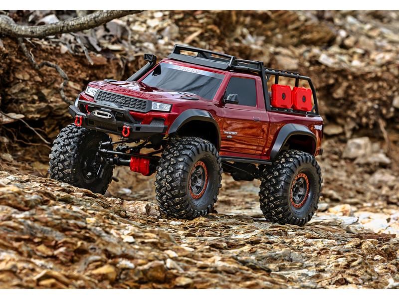 Traxxas Scale Crawler TRX-4 Sport High Trail Rot, ARTR 1:10 Rockcrawler mit Portalachsen und extra hoher Bodenfreiheit