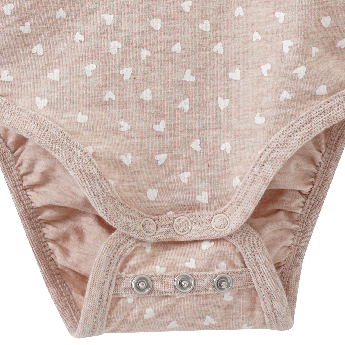 Topomini Newborn Wickelbody mit Herzchen allover beige