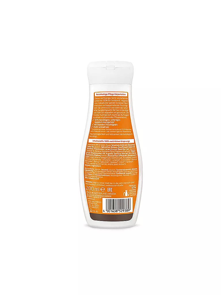 WELEDA Reichhaltige Pflege Körperlotion Sanddorn 200ml keine Farbe