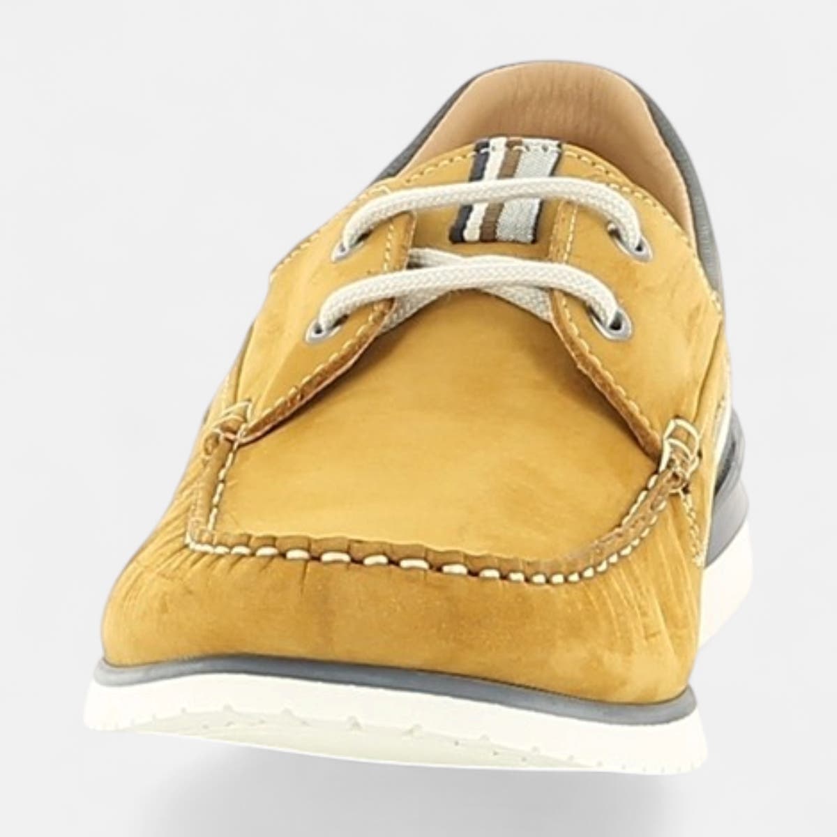 Chaussures bateau Homme en cuir jaune