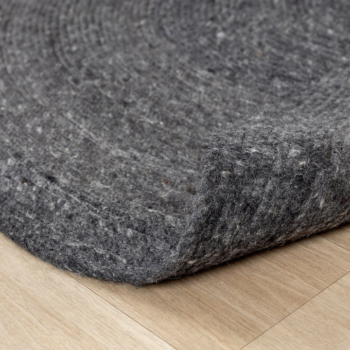 Rond wollen vloerkleed - Wise Zwart/Antraciet