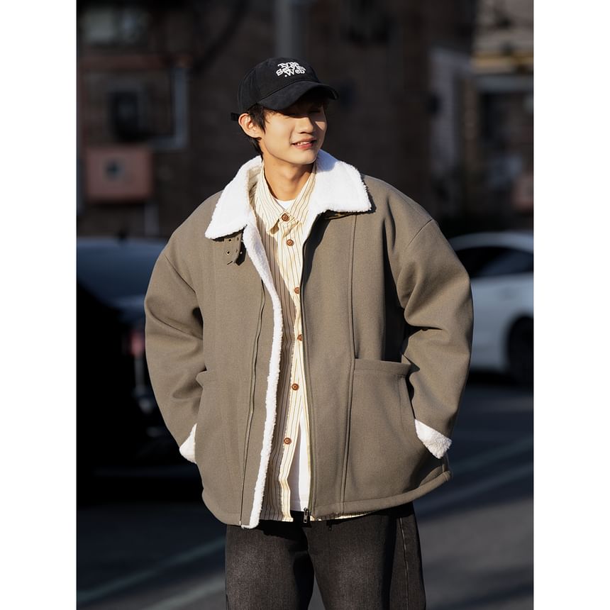 YERGO - Oversized jas met reverskraag en ritssluiting
