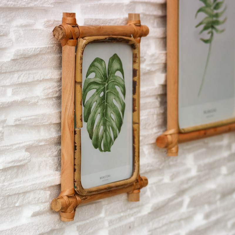 Fotolijst met rotan frame - 13x18 cm