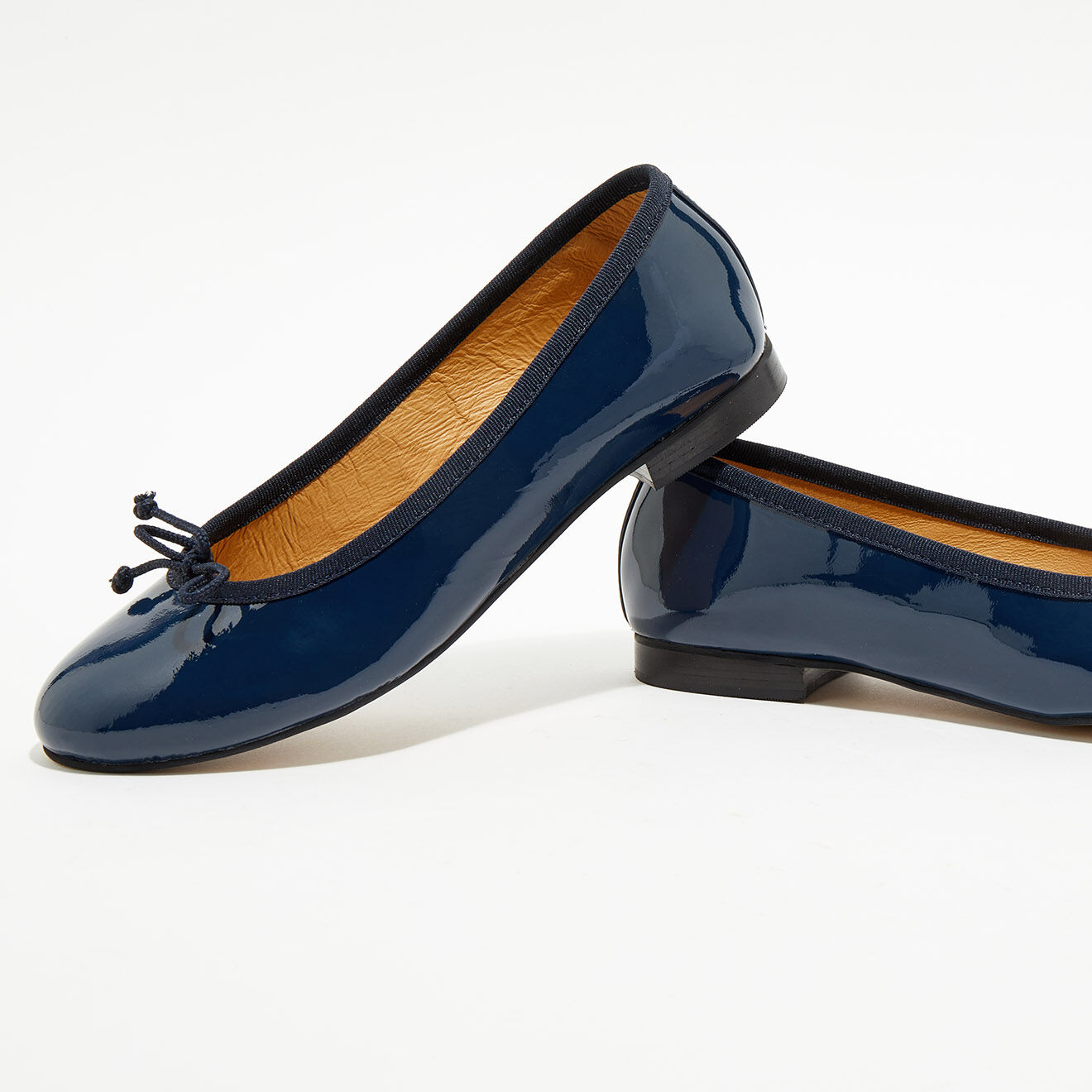 Quartier Latin Ballerines en Cuir verni Jeanne bleu marine