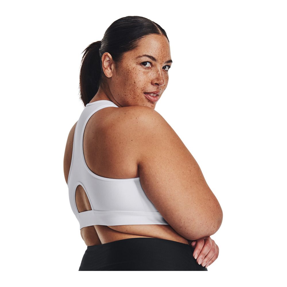 Under Armour UA HEATGEAR® ARMOUR MID PADLESS - Brassière Femme white/white/black