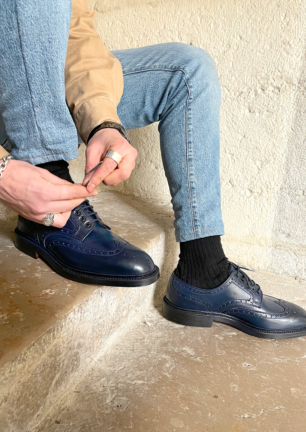 CROCKETT AND JONES - CARDIGAN 4 NAVYCORDOVAN