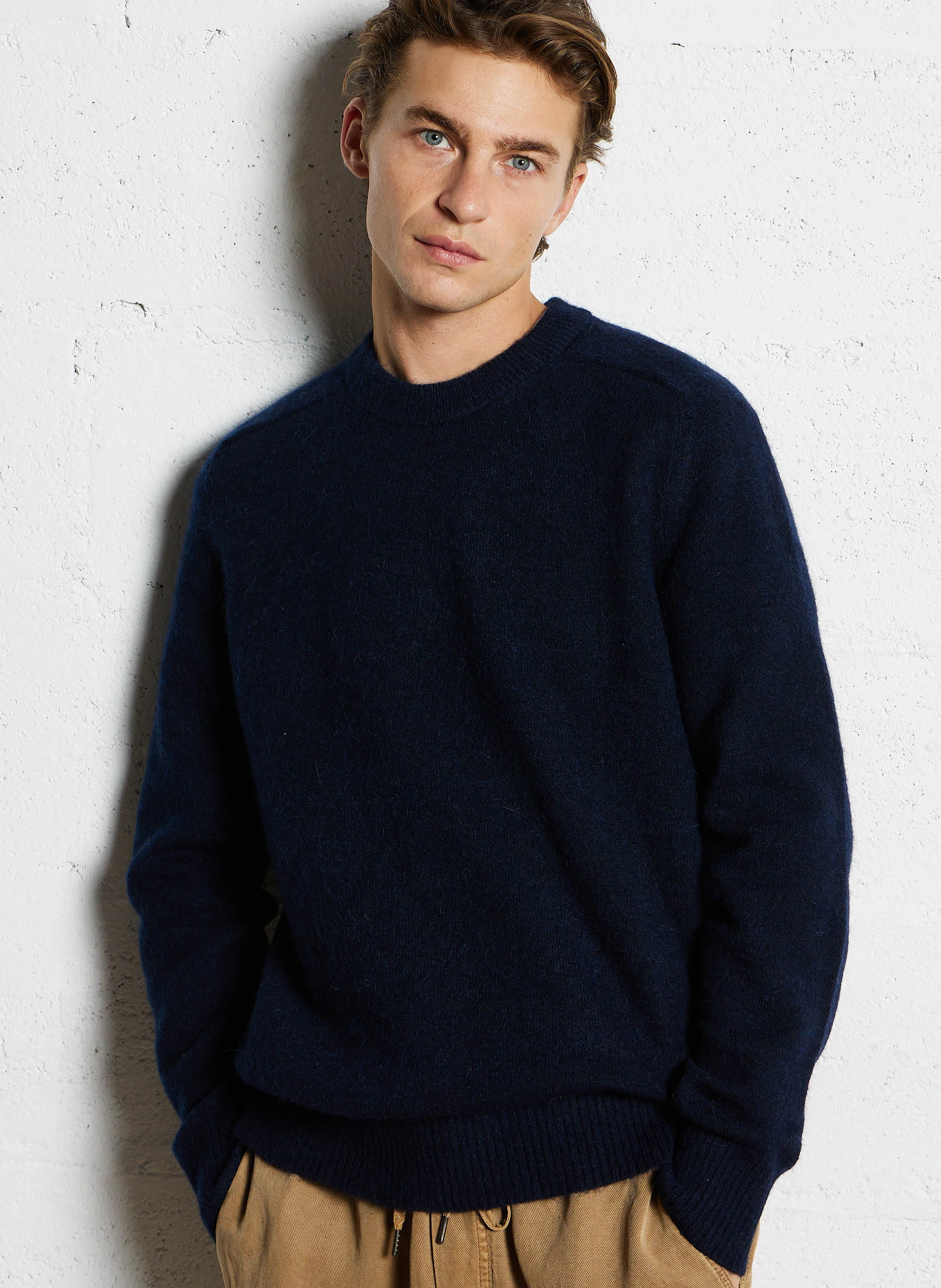 Pull regular-fit encolure ronde | Bleu