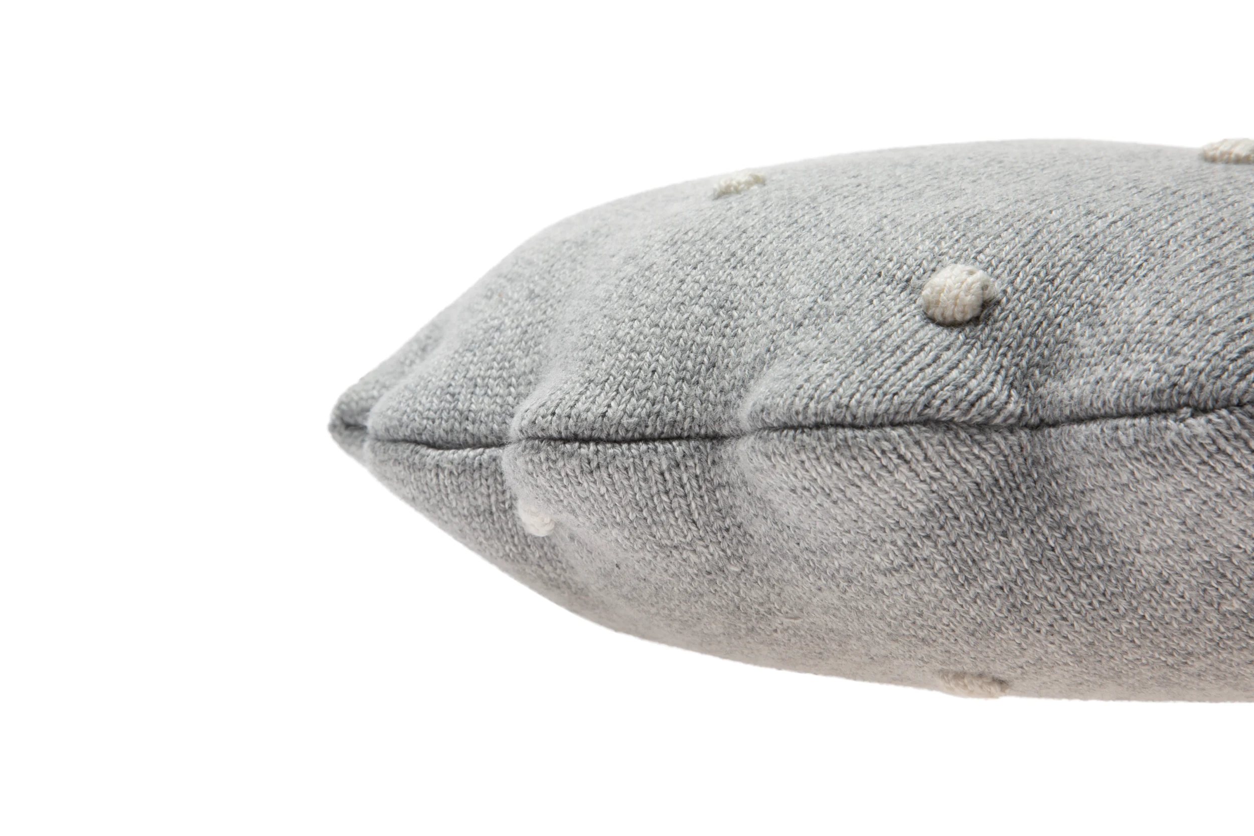 BISCUIT - Coussin rond en coton tricoté | Gris