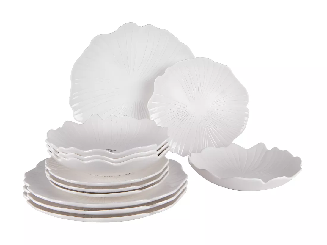 Service d'assiettes Ginkgo 12 pièces