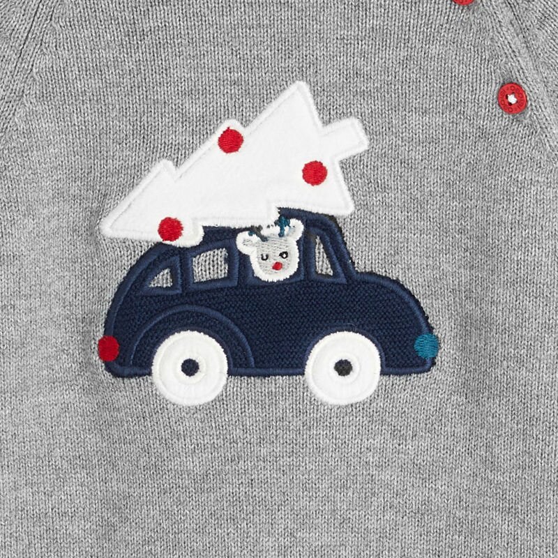 Pull maille patch gris bébé garçon Gris ou noir