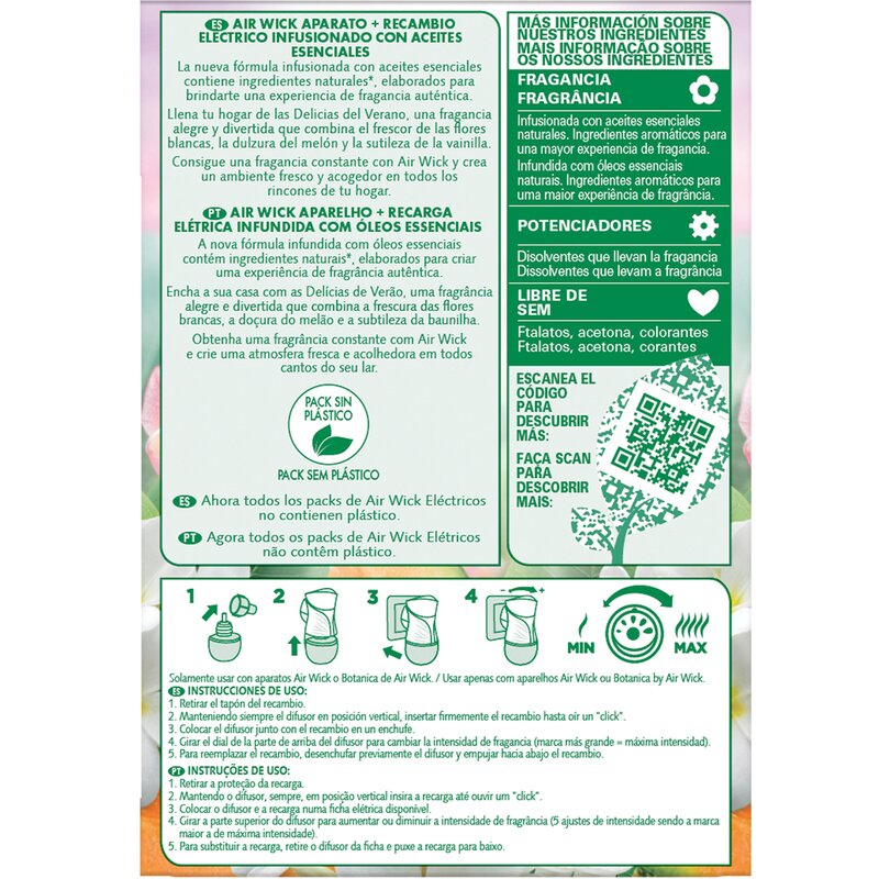 AMBIENTADOR ELÉTRICO AIR WICK APARELHO DELÍCIAS DE VERÃO 19ML