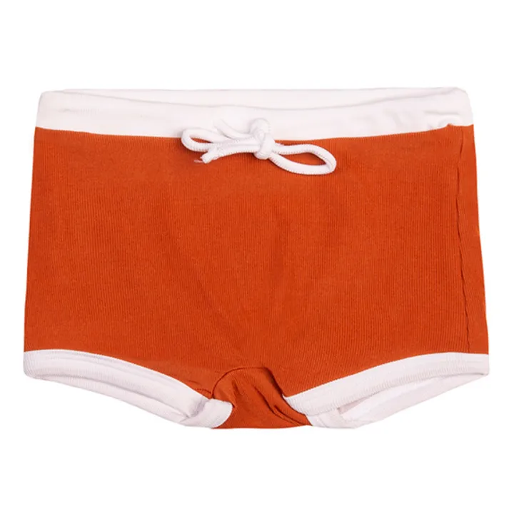 Juillet Juillet Boxer de Bain Matière Recyclée Uni Côtelé | Terracotta