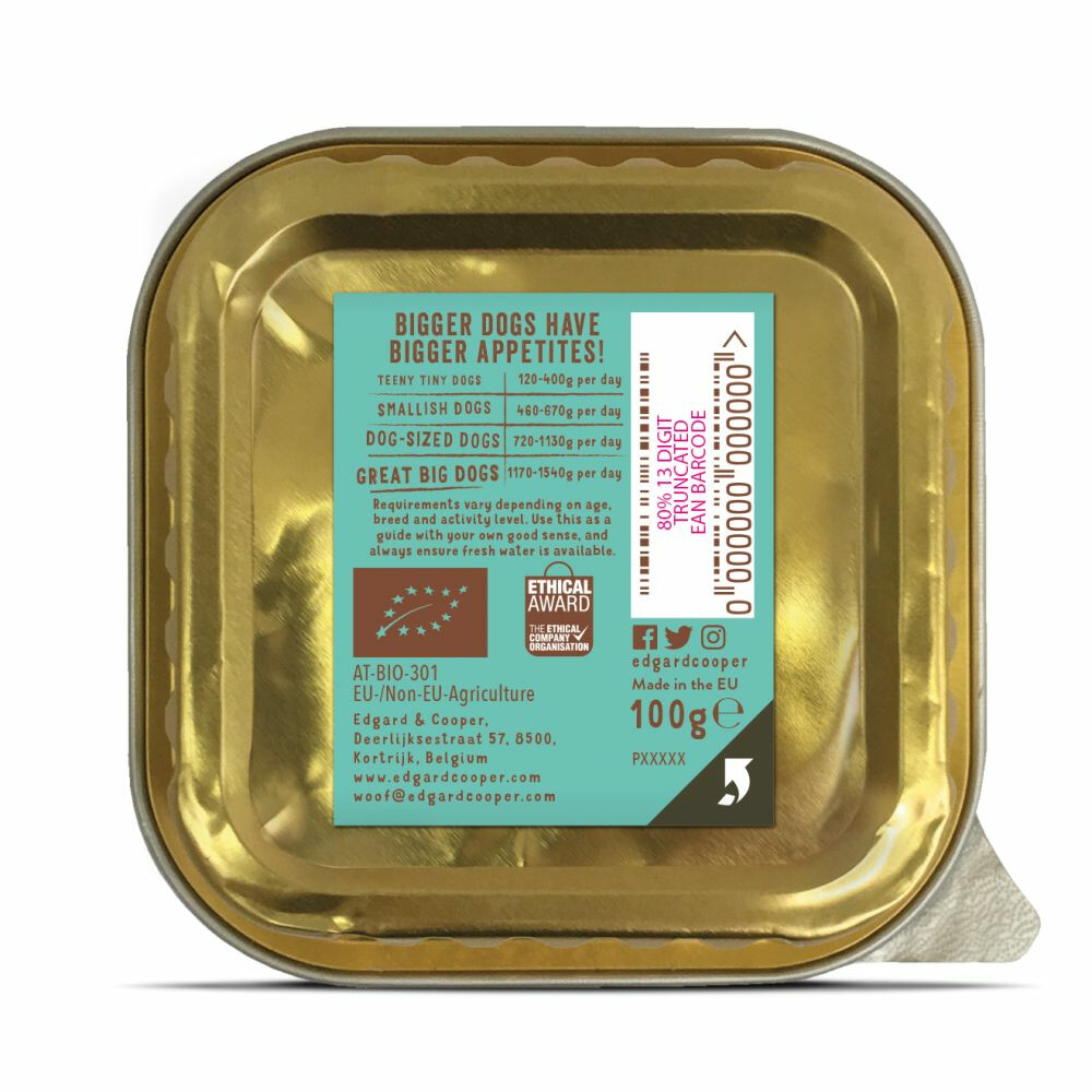 17x Edgard & Cooper Kuipje Vers Vlees Hondenvoer Bio Vis100 gr