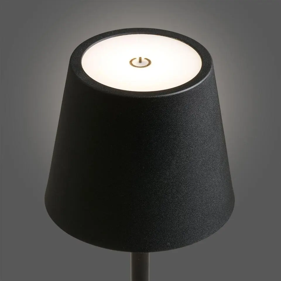 Hioshop Senta bureaulamp oplaadbaar zwart