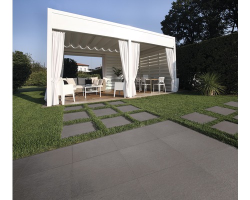 FLAIRSTONE porseleinen terrastegel Garden Goldengrey gerectificeerde rand 60 x 60 x 2 cm