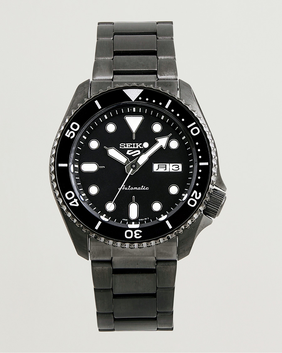 Seiko 5 Sports Automatic Diver Black Steel 43mm Black Dial