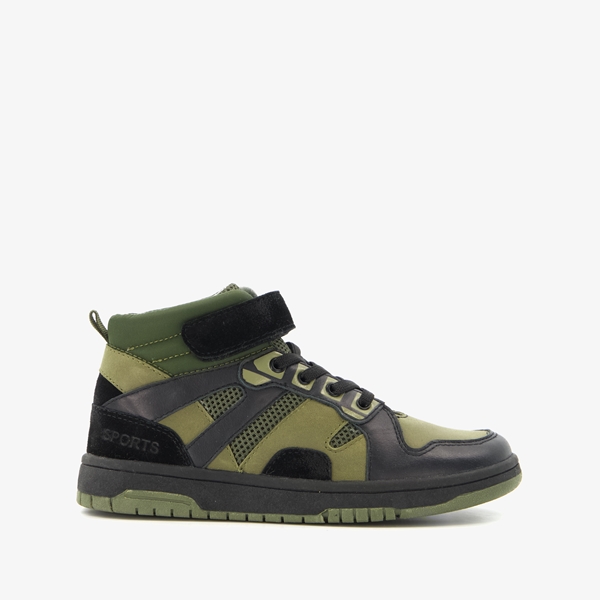 TwoDay hoge leren jongens sneakers zwart groen