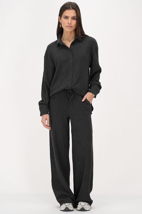Grijze oversized blouse met knopen