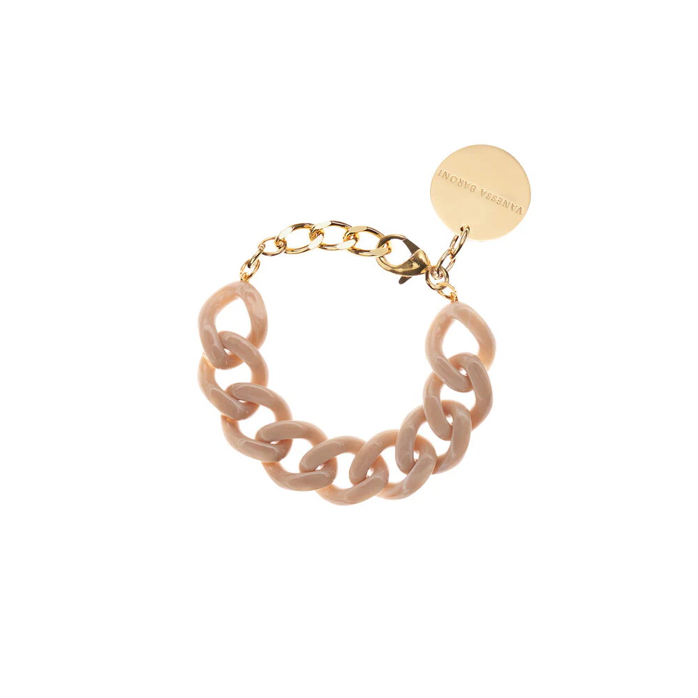 VANESSA BARONI  Flat Chain armbånd - Sand Marble