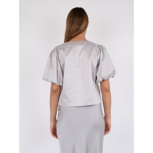 Neo Noir Aska Dull Satin Bluse, Light Grey, 40