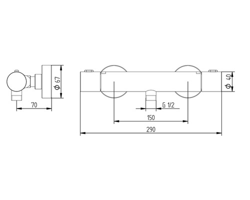 SCHULTE Douchekraan met thermostaat RAIN III chroom D969639 02