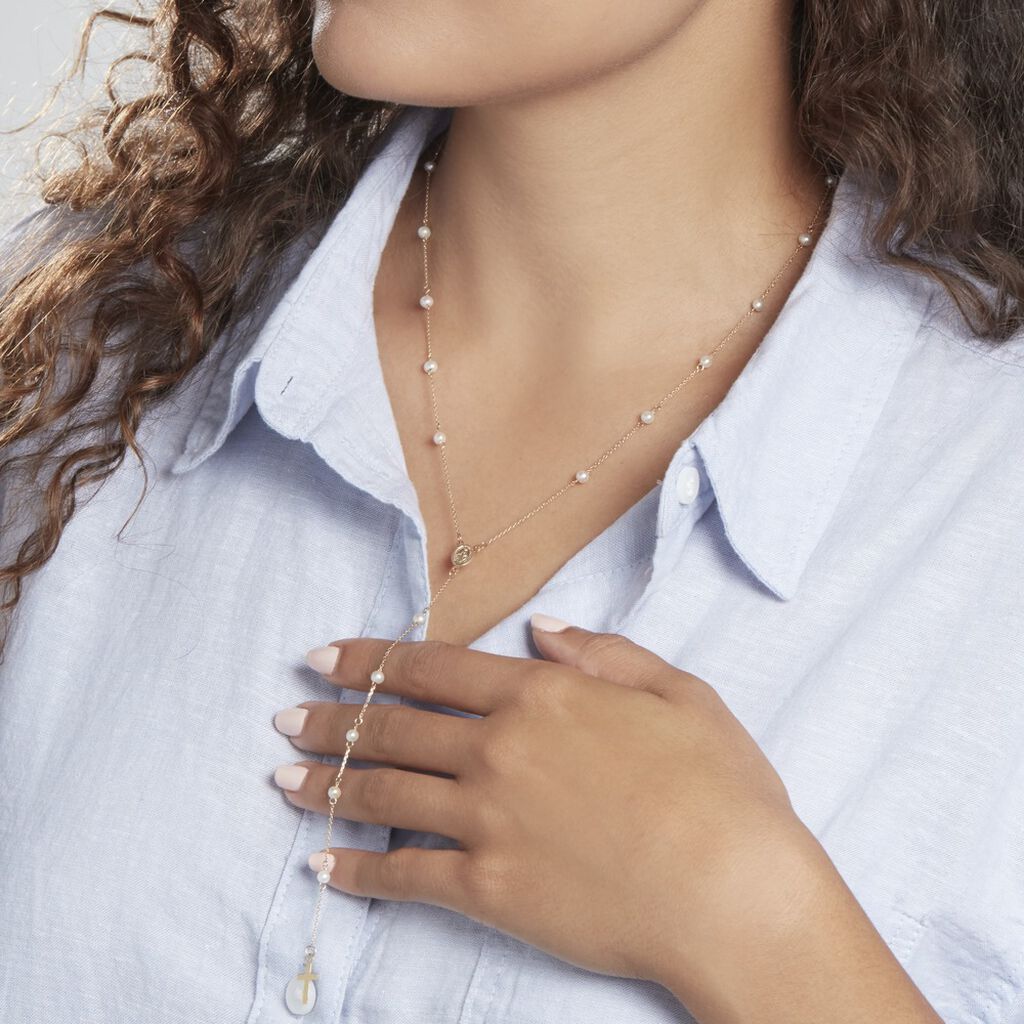 Collier Vesta Or Jaune Perle De Culture