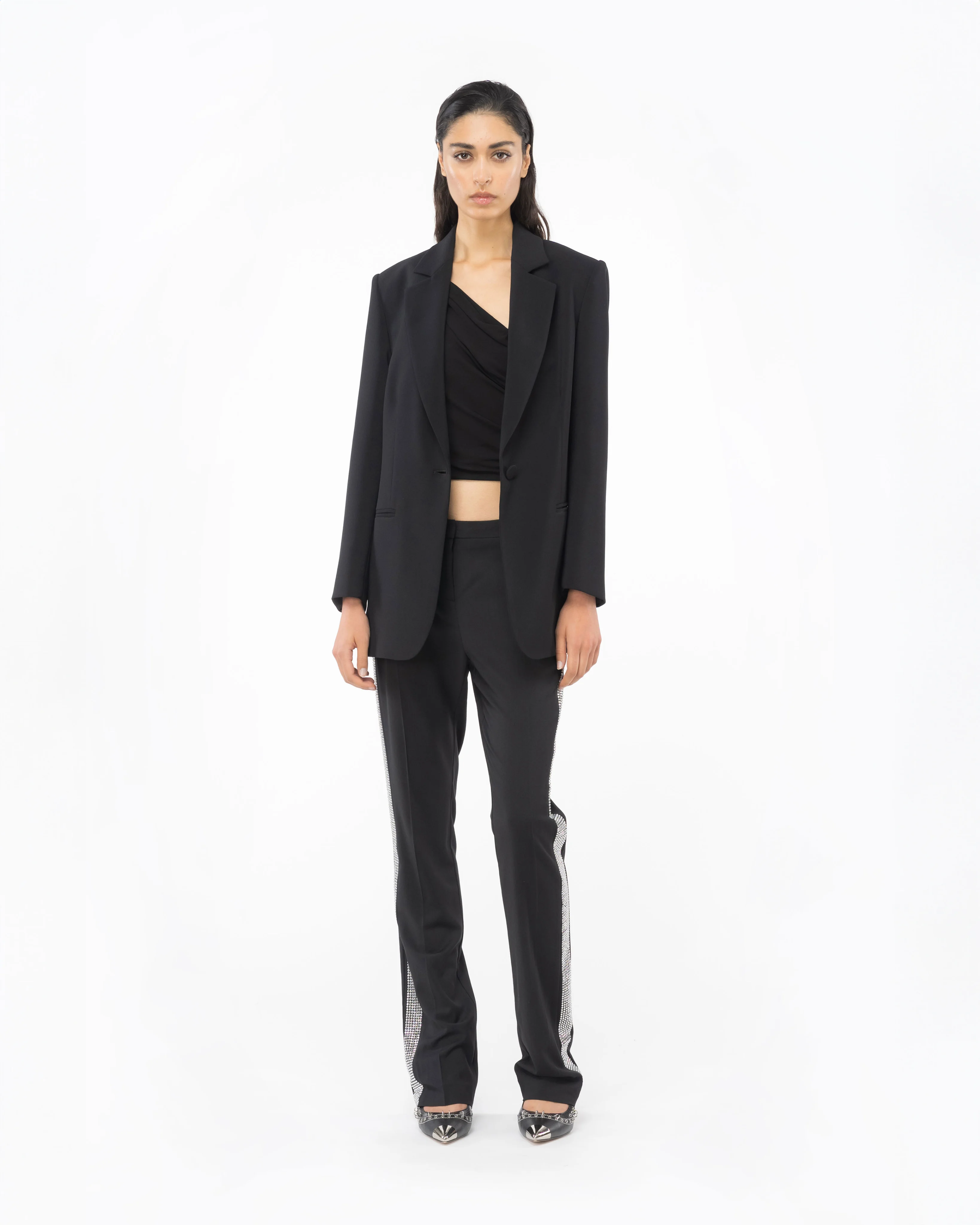 Pantalon avec bande | Noir