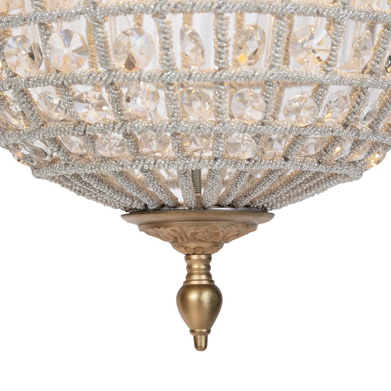 Art Deco hanglamp kristal met goud 35 cm - Kasbah