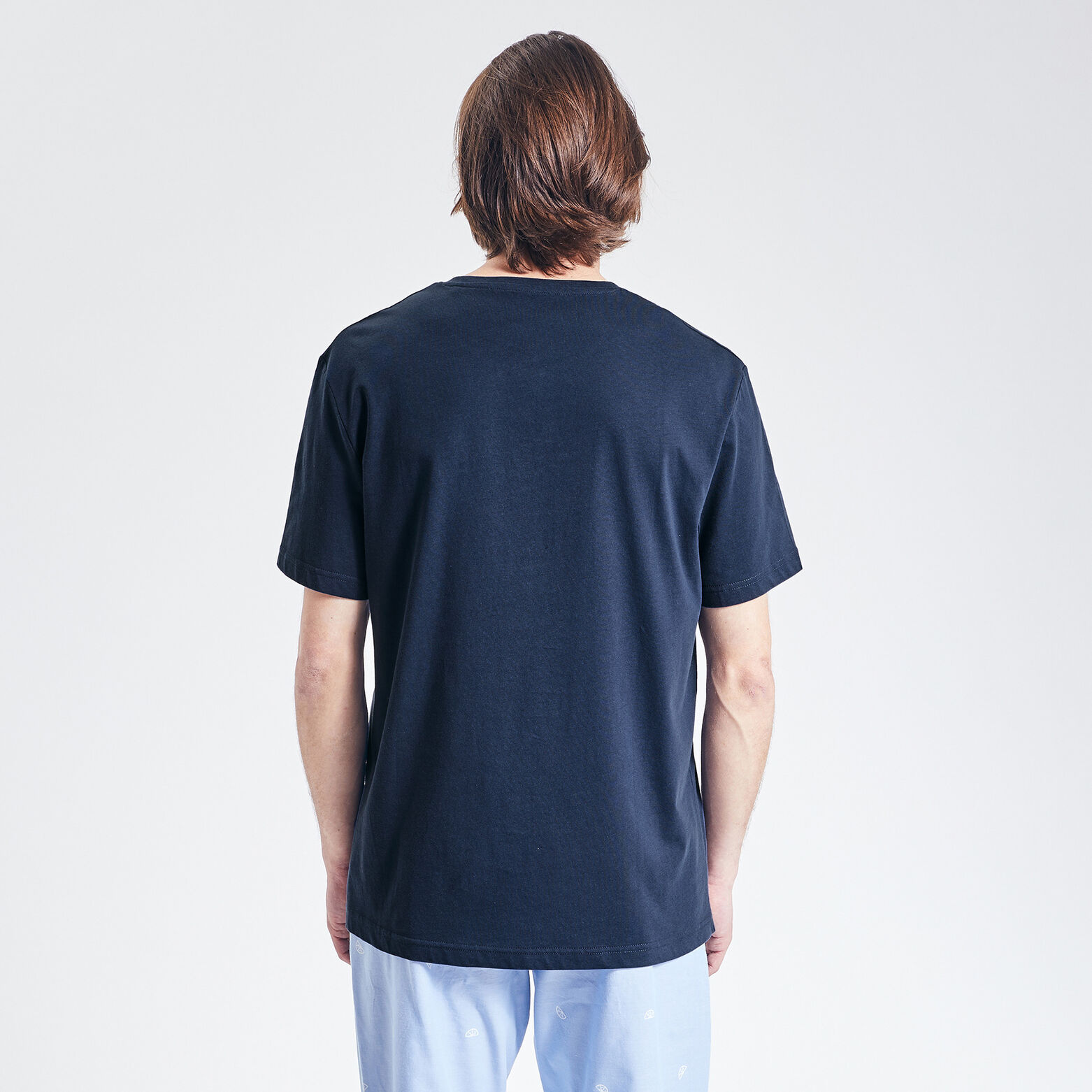 Tee-Shirt col tunisien Bleu foncé