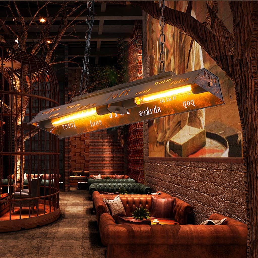 Schmiedeeisen Pendellampe Retro Eisenkunst Industriellen Stil Metall Hängeleuchte Vintage Kreative Brief Pendelleuchte E27 Höhenverstellbare Hängelampe Esszimmer Wohnzimmer Bar Café Küche Kronleuchter