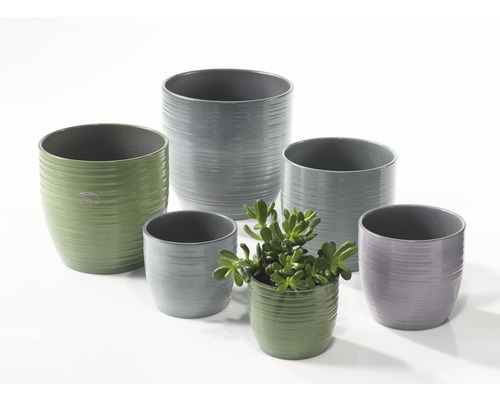 Soendgen Bergamo geglazuurde keramische bloempot, Ø 14 cm, H 13 cm, mintgroen
