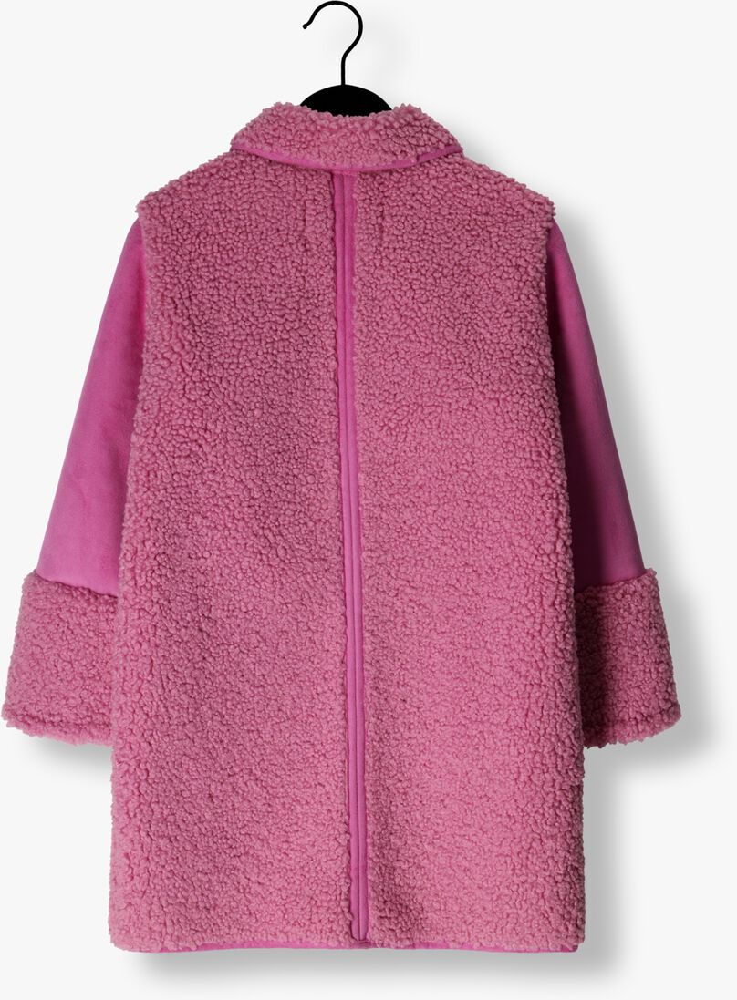 SCOTCH & SODA roze scotch & soda teddy jas longer-length bonded teddy jacket