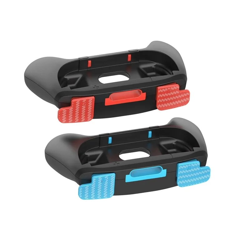 (2er Set) Griff Halterung Gamepad Hülle kompatibel für Nintendo Switch 2 / Joy-Con Controller - Blau / Rot