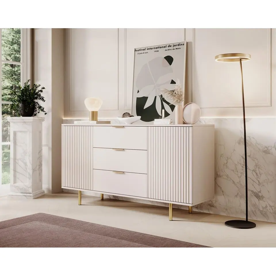 Meubella - Dressoir Nicola - Beige - 150 cm