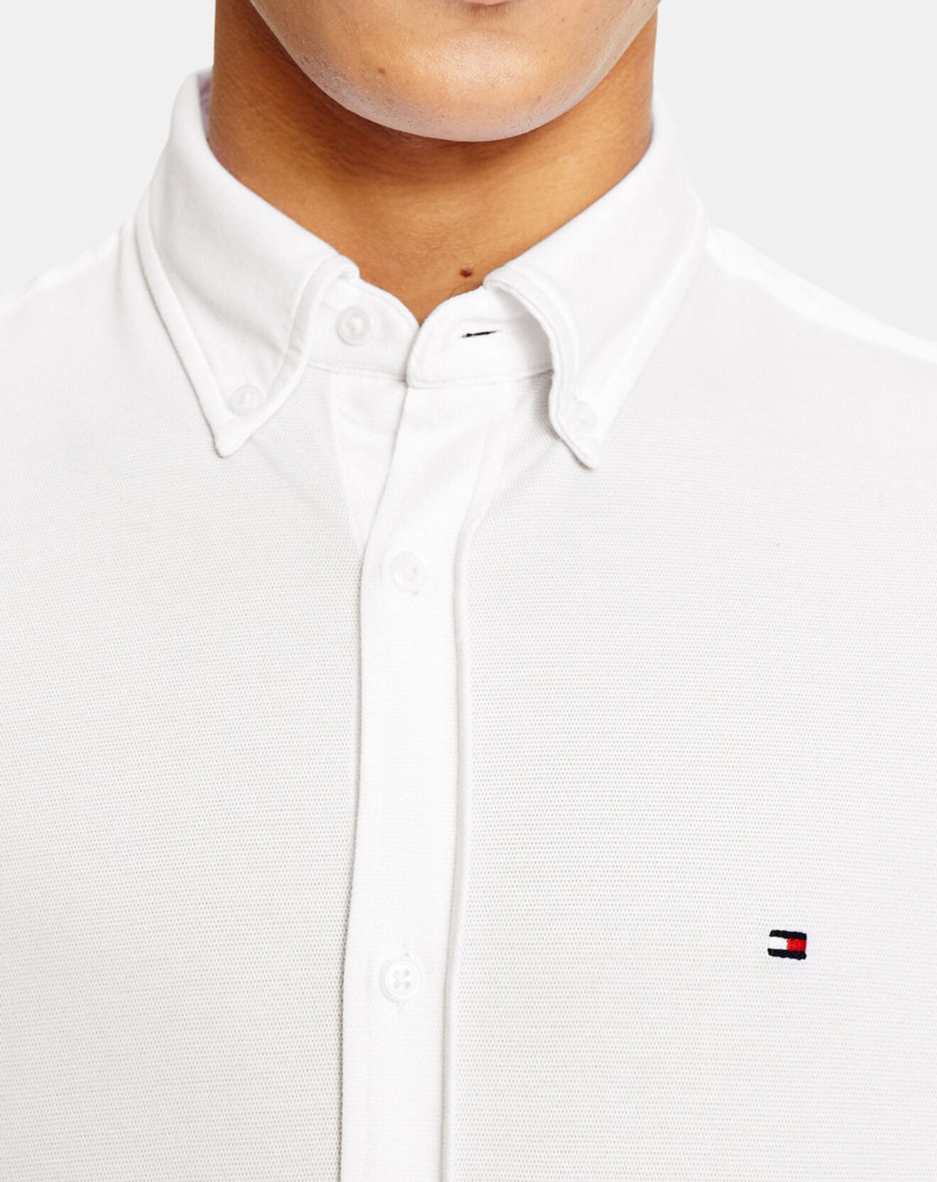 Tommy Hilfiger Chemise slim 1985 Knit Solid blanche