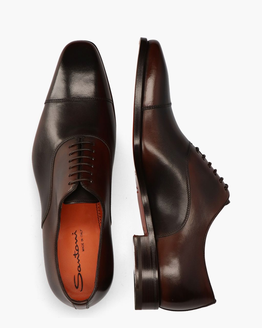 Santoni 15004 Bruin Heren Veterschoenen
