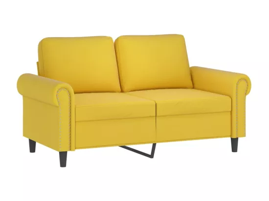 Ensemble de canapés 3 pièces avec coussins jaune velours